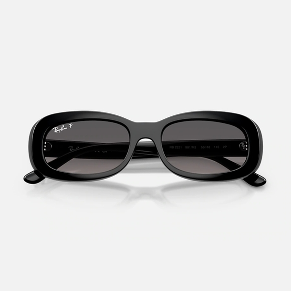 Ray-Ban Women\'s Black Oval Frame Sunglasses with Gradient Lenses main image 7